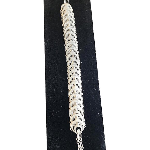 Sterling Silver Filigree Bracelet - 7" / 8.8gms - Picture 3 of 3